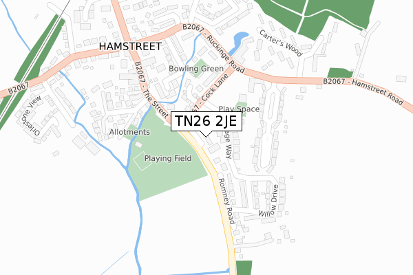 TN26 2JE map - large scale - OS Open Zoomstack (Ordnance Survey)