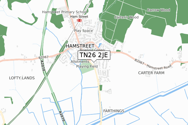 TN26 2JE map - small scale - OS Open Zoomstack (Ordnance Survey)