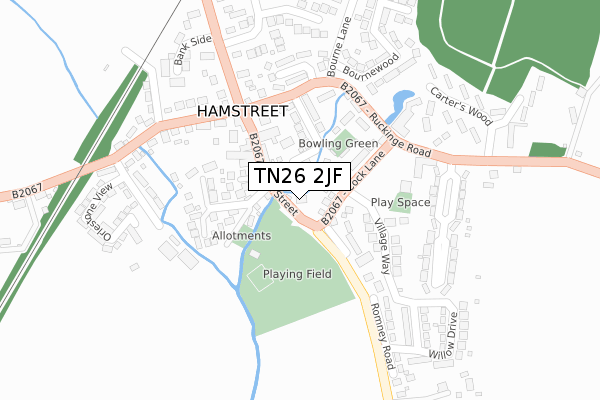 TN26 2JF map - large scale - OS Open Zoomstack (Ordnance Survey)