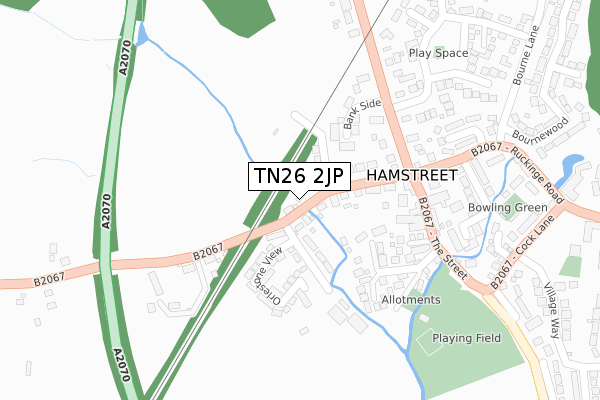 TN26 2JP map - large scale - OS Open Zoomstack (Ordnance Survey)