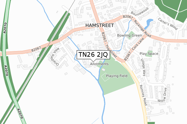 TN26 2JQ map - large scale - OS Open Zoomstack (Ordnance Survey)