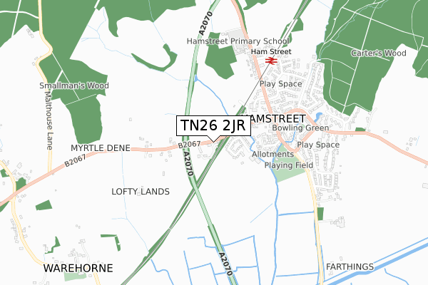 TN26 2JR map - small scale - OS Open Zoomstack (Ordnance Survey)