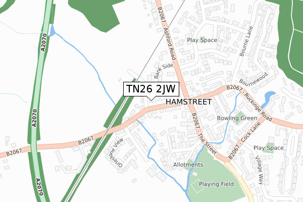 TN26 2JW map - large scale - OS Open Zoomstack (Ordnance Survey)