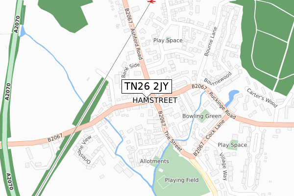 TN26 2JY map - large scale - OS Open Zoomstack (Ordnance Survey)