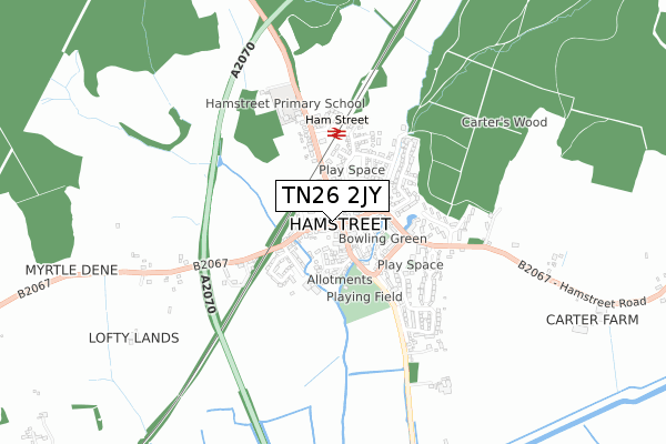 TN26 2JY map - small scale - OS Open Zoomstack (Ordnance Survey)