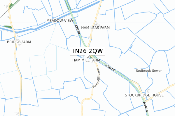 TN26 2QW map - small scale - OS Open Zoomstack (Ordnance Survey)