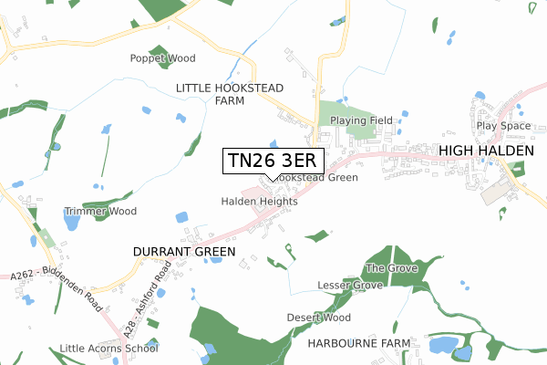 TN26 3ER map - small scale - OS Open Zoomstack (Ordnance Survey)