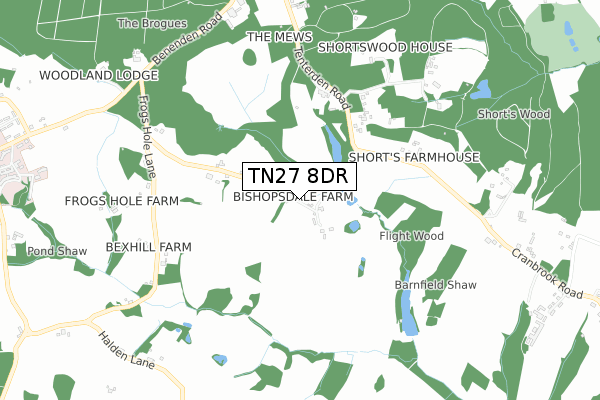 TN27 8DR map - small scale - OS Open Zoomstack (Ordnance Survey)