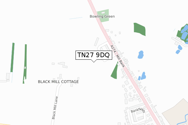 TN27 9DQ map - large scale - OS Open Zoomstack (Ordnance Survey)