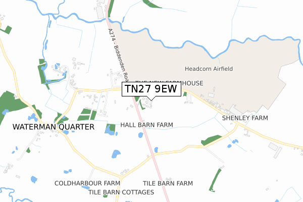 TN27 9EW map - small scale - OS Open Zoomstack (Ordnance Survey)