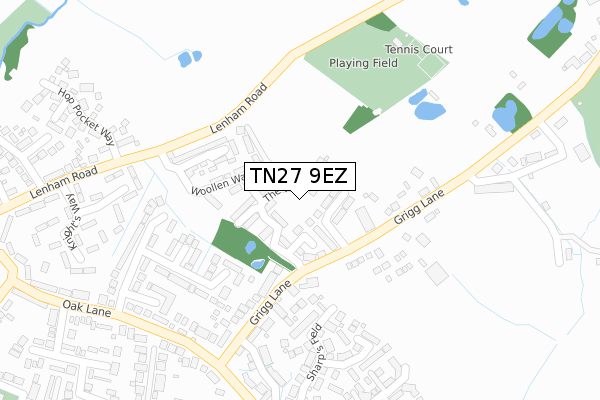 TN27 9EZ map - large scale - OS Open Zoomstack (Ordnance Survey)