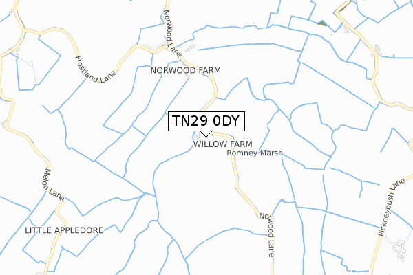 TN29 0DY map - small scale - OS Open Zoomstack (Ordnance Survey)