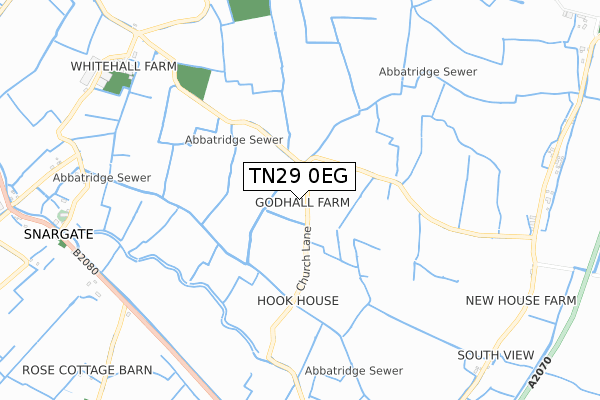 TN29 0EG map - small scale - OS Open Zoomstack (Ordnance Survey)