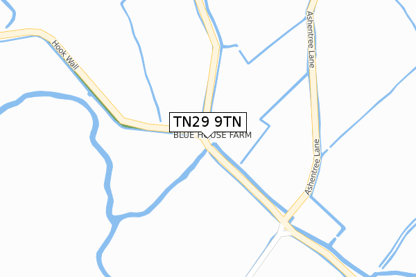 TN29 9TN map - large scale - OS Open Zoomstack (Ordnance Survey)