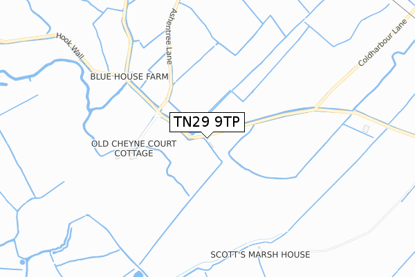 TN29 9TP map - small scale - OS Open Zoomstack (Ordnance Survey)