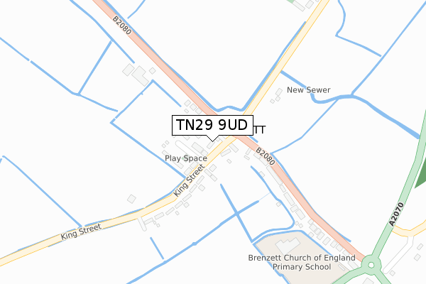 TN29 9UD map - large scale - OS Open Zoomstack (Ordnance Survey)