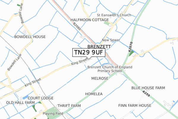 TN29 9UF map - small scale - OS Open Zoomstack (Ordnance Survey)