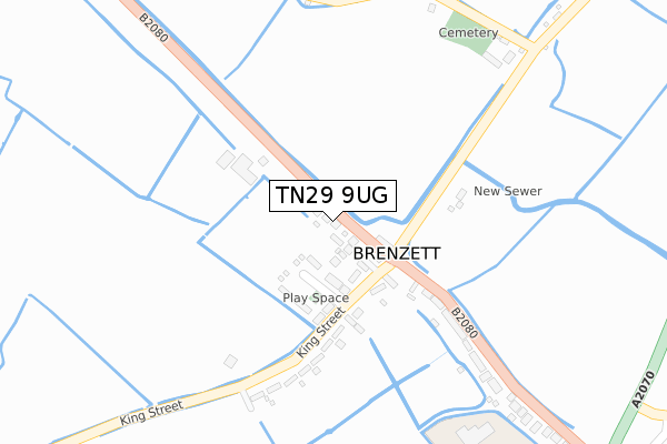 TN29 9UG map - large scale - OS Open Zoomstack (Ordnance Survey)