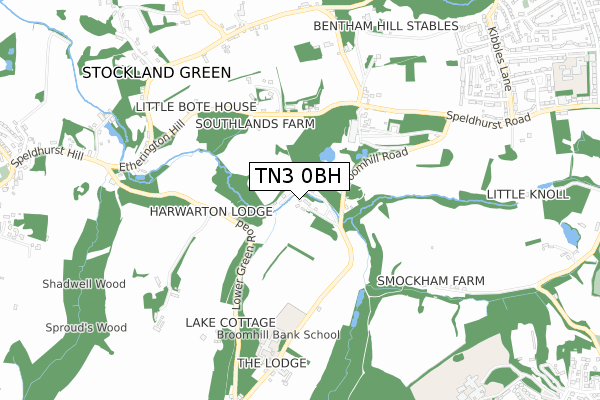 TN3 0BH map - small scale - OS Open Zoomstack (Ordnance Survey)