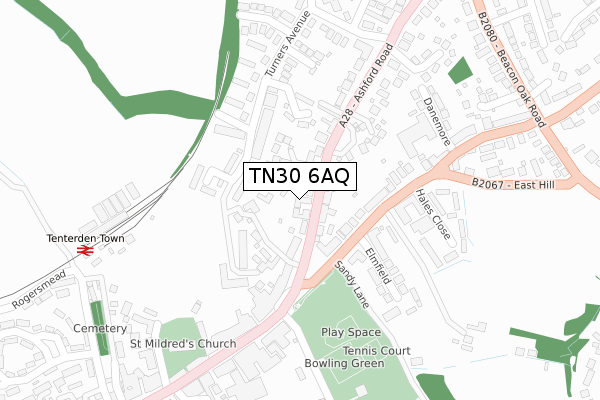 TN30 6AQ map - large scale - OS Open Zoomstack (Ordnance Survey)