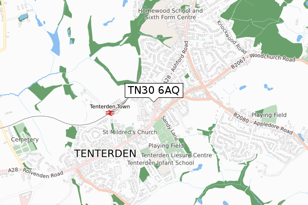 TN30 6AQ map - small scale - OS Open Zoomstack (Ordnance Survey)