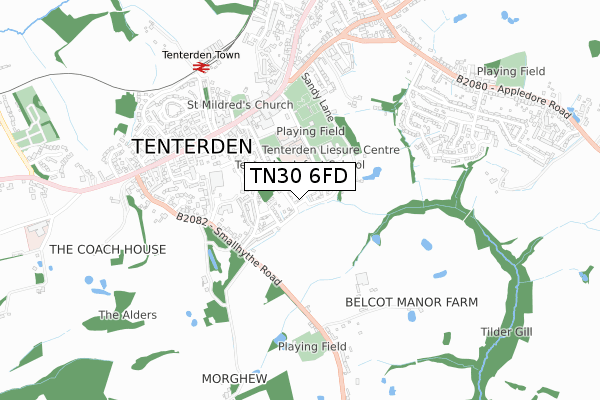 TN30 6FD map - small scale - OS Open Zoomstack (Ordnance Survey)