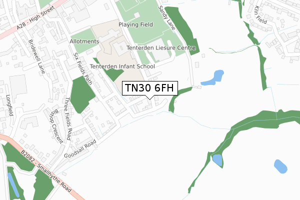 TN30 6FH map - large scale - OS Open Zoomstack (Ordnance Survey)