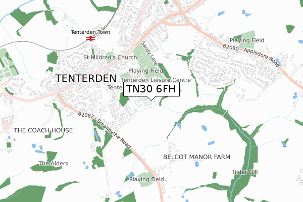 TN30 6FH map - small scale - OS Open Zoomstack (Ordnance Survey)