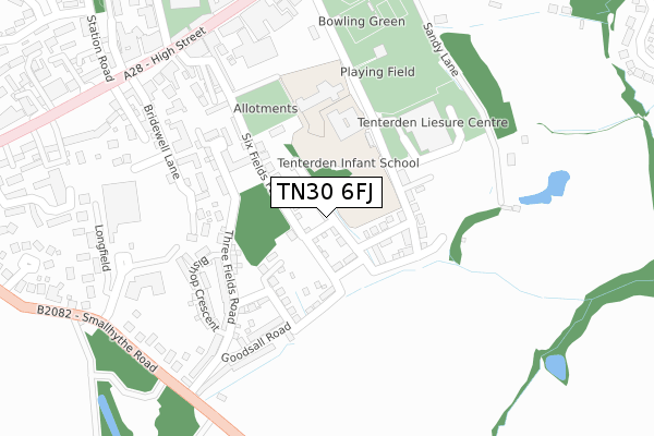 TN30 6FJ map - large scale - OS Open Zoomstack (Ordnance Survey)