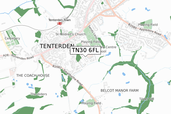 TN30 6FL map - small scale - OS Open Zoomstack (Ordnance Survey)