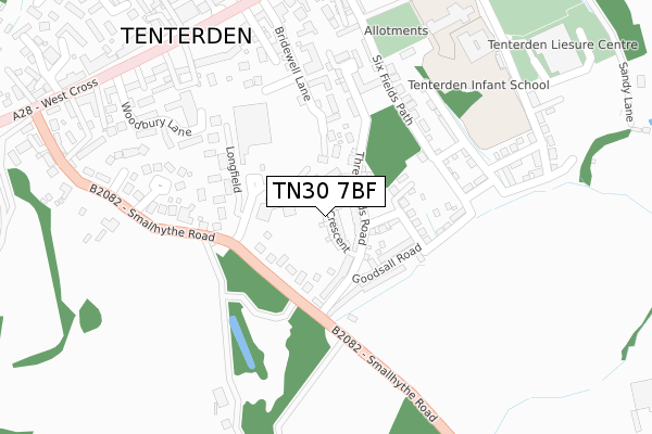 TN30 7BF map - large scale - OS Open Zoomstack (Ordnance Survey)