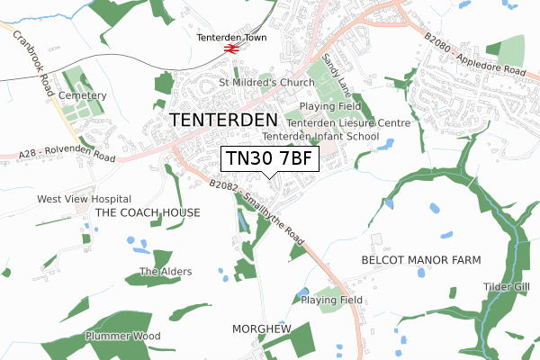 TN30 7BF map - small scale - OS Open Zoomstack (Ordnance Survey)