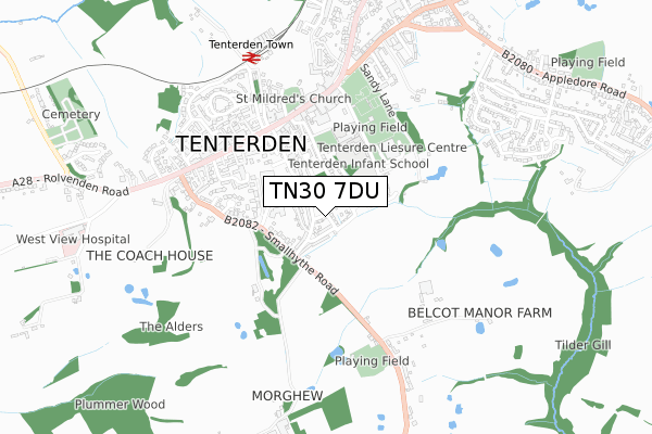 TN30 7DU map - small scale - OS Open Zoomstack (Ordnance Survey)