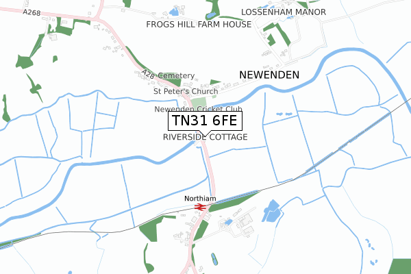 TN31 6FE map - small scale - OS Open Zoomstack (Ordnance Survey)