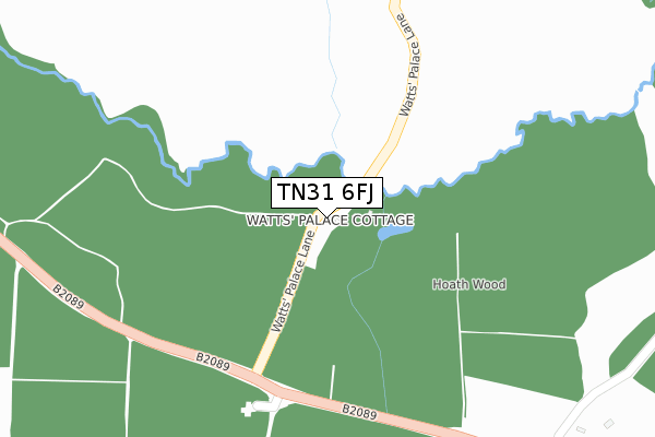 TN31 6FJ map - large scale - OS Open Zoomstack (Ordnance Survey)