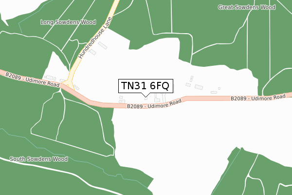 TN31 6FQ map - large scale - OS Open Zoomstack (Ordnance Survey)