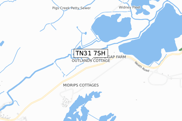 TN31 7SH map - small scale - OS Open Zoomstack (Ordnance Survey)