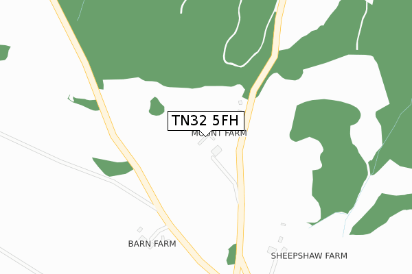 TN32 5FH map - large scale - OS Open Zoomstack (Ordnance Survey)