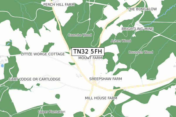 TN32 5FH map - small scale - OS Open Zoomstack (Ordnance Survey)