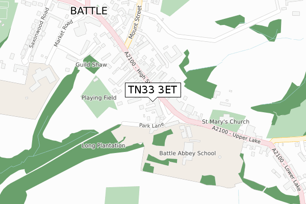 TN33 3ET map - large scale - OS Open Zoomstack (Ordnance Survey)