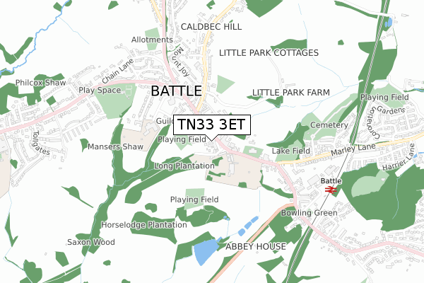 TN33 3ET map - small scale - OS Open Zoomstack (Ordnance Survey)