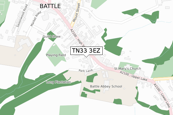 TN33 3EZ map - large scale - OS Open Zoomstack (Ordnance Survey)