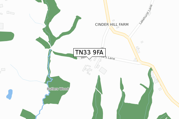 TN33 9FA map - large scale - OS Open Zoomstack (Ordnance Survey)