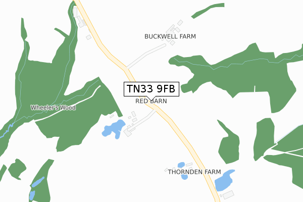 TN33 9FB map - large scale - OS Open Zoomstack (Ordnance Survey)