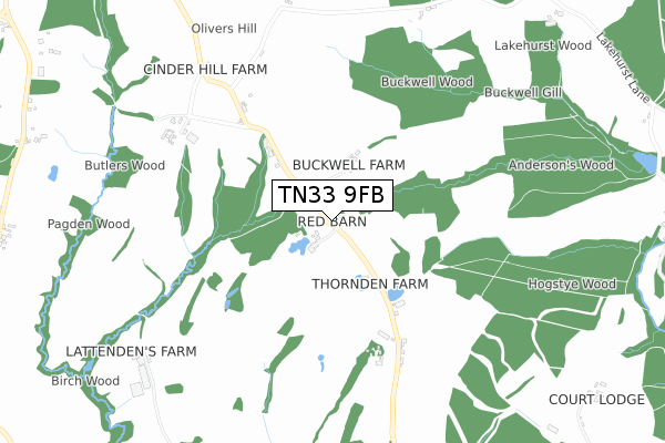 TN33 9FB map - small scale - OS Open Zoomstack (Ordnance Survey)