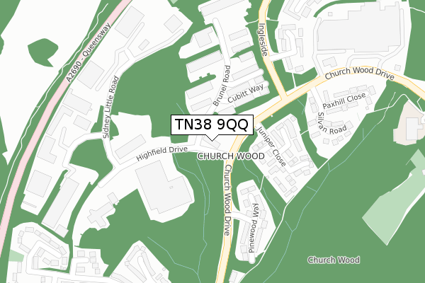 TN38 9QQ map - large scale - OS Open Zoomstack (Ordnance Survey)