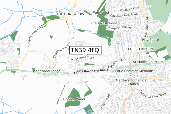 TN39 4FQ map - small scale - OS Open Zoomstack (Ordnance Survey)