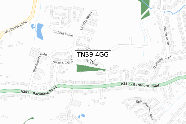 TN39 4GG map - large scale - OS Open Zoomstack (Ordnance Survey)