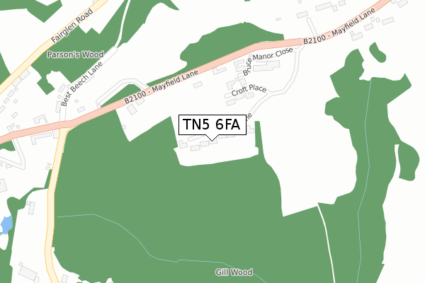 TN5 6FA map - large scale - OS Open Zoomstack (Ordnance Survey)