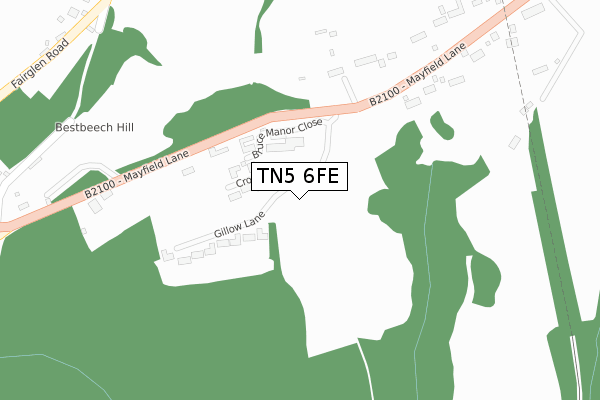 TN5 6FE map - large scale - OS Open Zoomstack (Ordnance Survey)